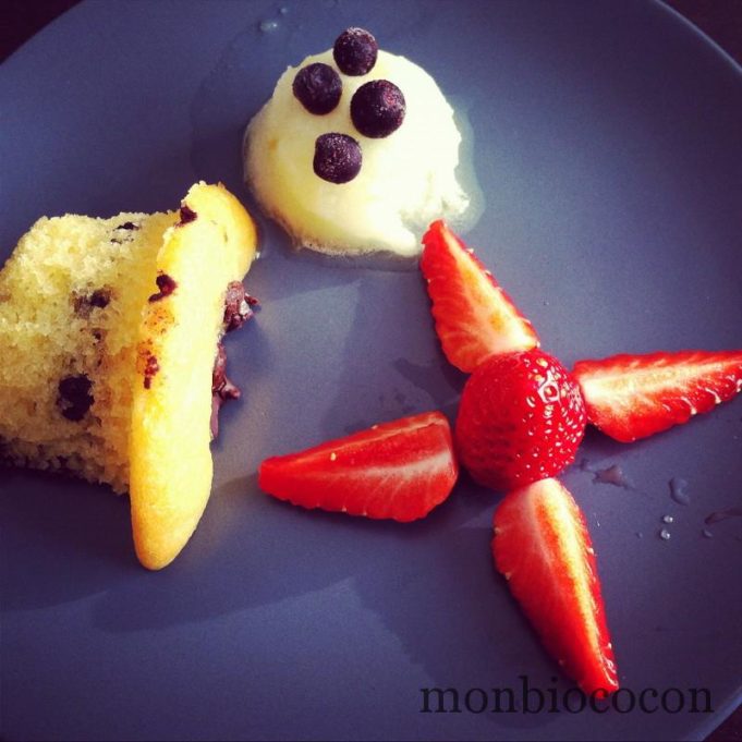 dessert-fraise-glace-muffin-pépites-chocolat